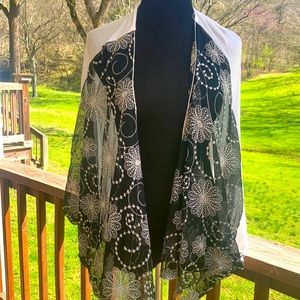 Black and white blouse/cover up